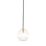 Ella Clear Ribbed Glass Teardrop Pendant