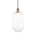 Abigail Clear Ribbed Glass Tall Pendant