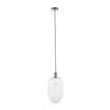 Abigail Clear Ribbed Glass Tall Pendant from Roseland Furniture