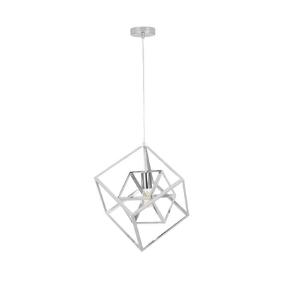 Alessio Shiny Nickel Metal Cube Pendant