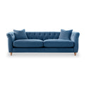 Clarence Sky Blue Velvet Chesterfield 3 Seater Sofa  from Roseland Furniture