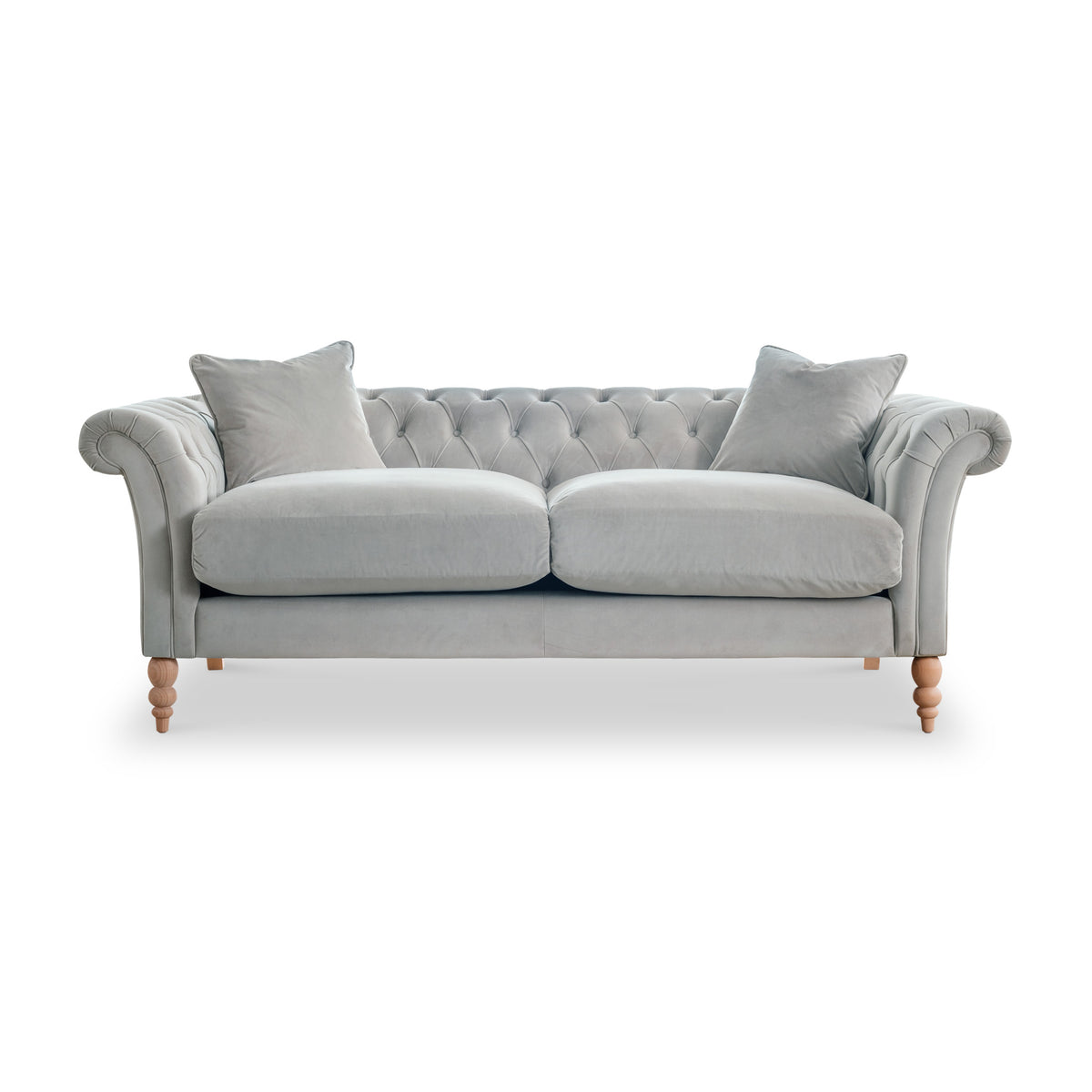 Balmoral Chalk Velvet Chesterfield 3 Seater Sofa  from Roseland Furniture