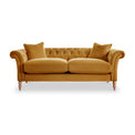Balmoral Ochre Velvet Chesterfield 3 Seater Sofa from Roseland Furniture