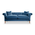 Balmoral Sky Blue Velvet Chesterfield 3 Seater Sofa from Roseland Furniture