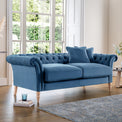 Balmoral Sky Blue Velvet Chesterfield 3 Seater Sofa from living room