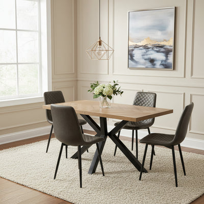 Brogan Faux Leather Quilted Back Dining Chair