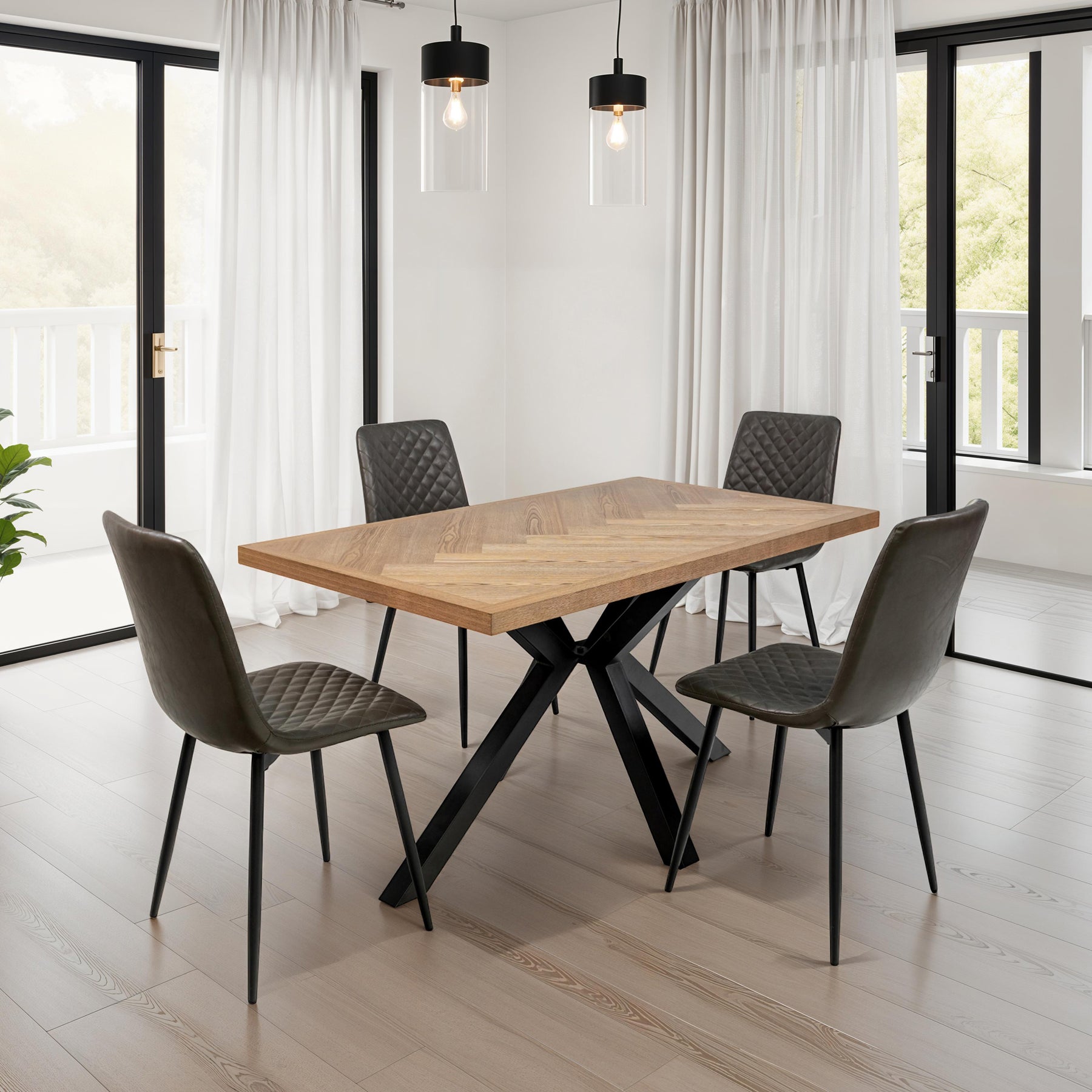 Brogan Quilted Back Dining Chair Set of 4 from Roseland Furniture