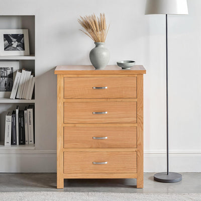 London Oak 4 Drawer Chest