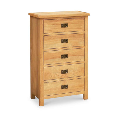 Surrey Oak 5 Wide Drawer Chest