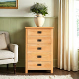 Surrey Oak 5 Wide Drawer Chest in country bedroom from Roseland Furniture