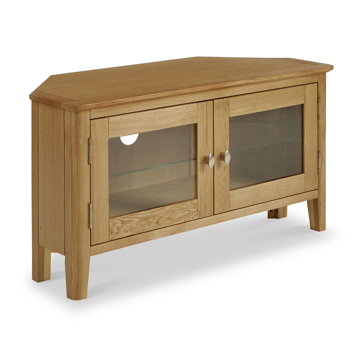 Alba Oak Corner TV Stand from Roseland Furniture