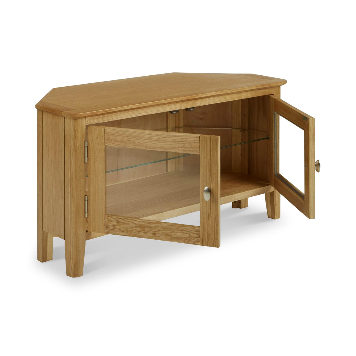 Alba Oak Corner TV Stand from Roseland Furniture