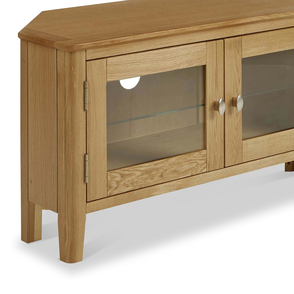 Alba Oak Corner TV Stand from Roseland Furniture
