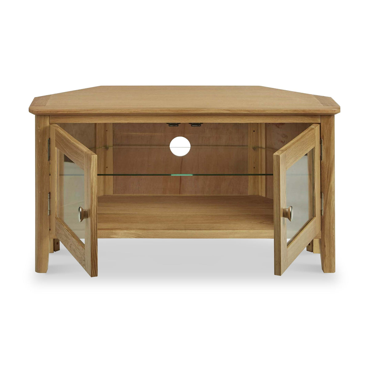 Alba Oak Corner TV Stand from Roseland Furniture