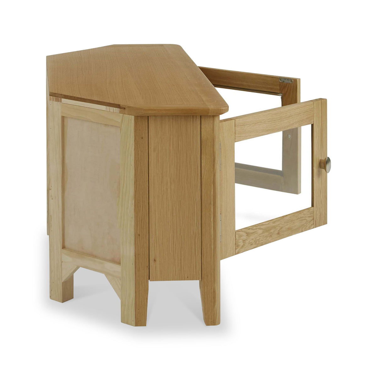 Alba Oak Corner TV Stand from Roseland Furniture