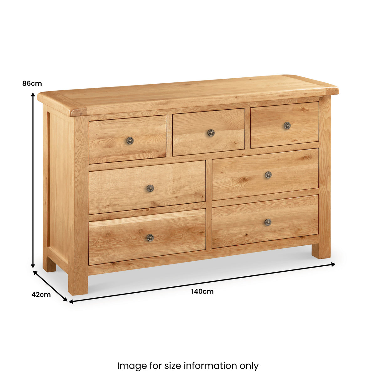 Sidmouth 3 over 4 Drawer Chest dimensions