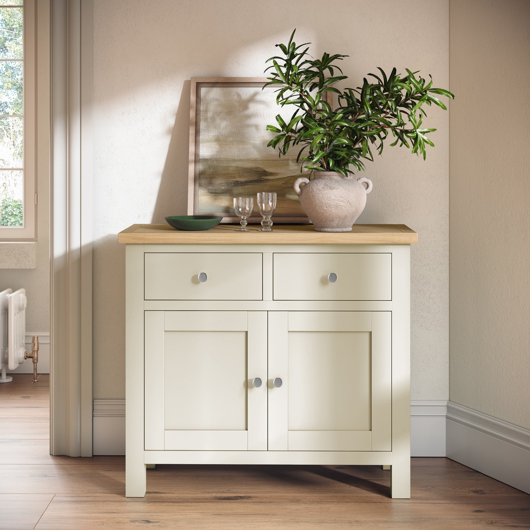 Farrow Cream 2 Door Small Sideboard for Living Room