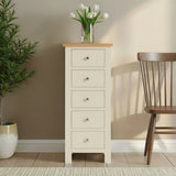 Farrow Cream 5 Drawer Tallboy Chest from Roseland Furniture