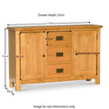 Surrey Oak 3 Drawer Sideboard from Roseland Furniture