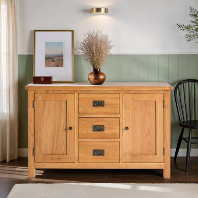 Surrey Oak 3 Drawer Sideboard
