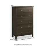 Norburn Oak 5 Drawer Chest from Roseland Furniture