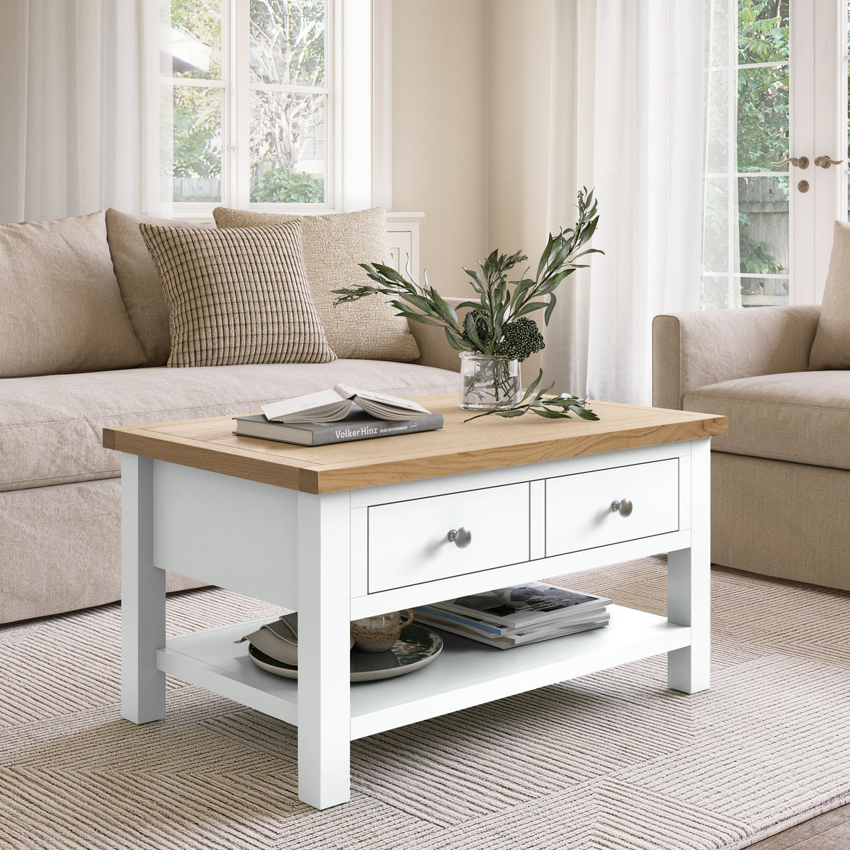 Farrow White Coffee Table from Roseland Furniture
