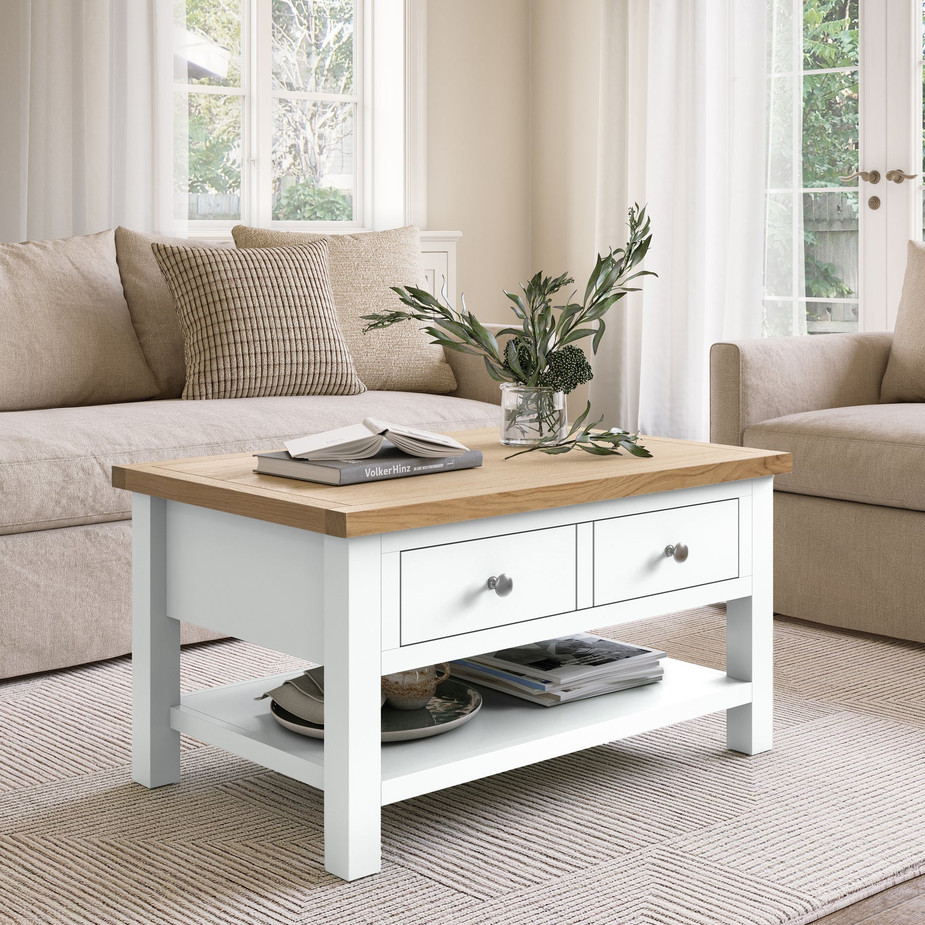 Farrow White Coffee Table from Roseland Furniture