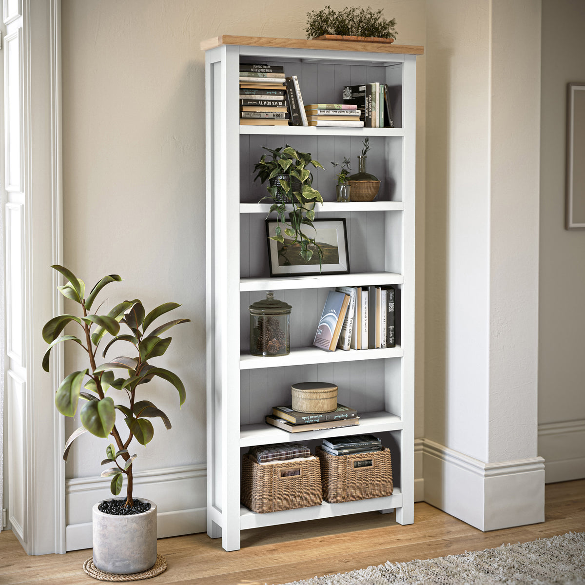 Farrow White Large Bookcase for living room