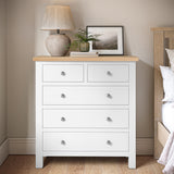 Farrow White 2 Over 3 Chest Of Drawers from Roseland Furniture - Lifestyle Shot