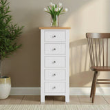 Farrow White 5 Drawer Tallboy Chest from Roseland Furniture