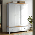 Farrow White Triple Wardrobe with Storage Drawers from Roseland Furniture