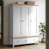 Farrow White Triple Wardrobe with Storage Drawers from Roseland Furniture