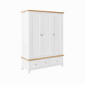 Farrow White Triple Wardrobe with Storage Drawers from Roseland Furniture