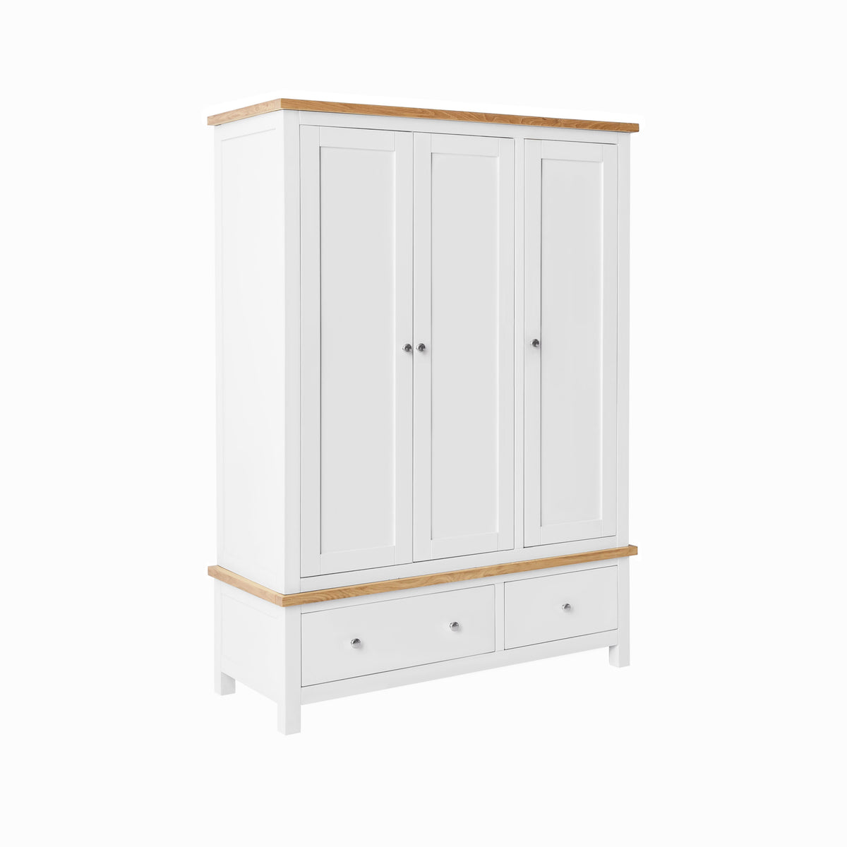 Farrow White Triple Wardrobe with Storage Drawers from Roseland Furniture