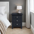Cornish Black 3 Drawer Bedside Table from Roseland Furniture
