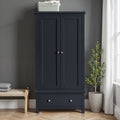 Cornish Black Double Wardrobe from Roseland Furniture