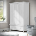Cornish White Triple Wardrobe from Roseland Furniture