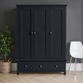 Cornish Black Triple Wardrobe from Roseland Furniture
