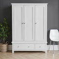 Cornish White Triple Wardrobe from Roseland Furniture