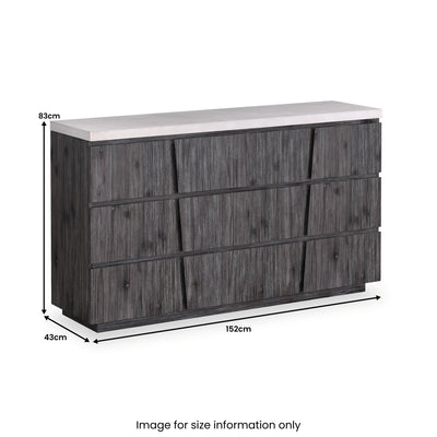 Saltaire Acacia 9 Drawer Chest