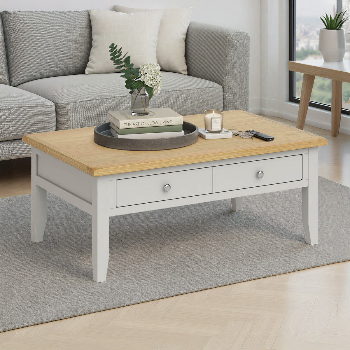 Lundy Grey Large Coffee Table by Roseland Furniture