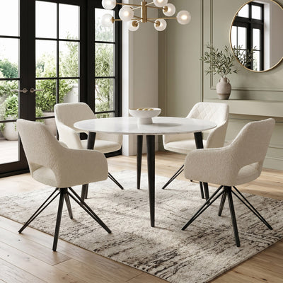 Claude Faux Marble Round Dining Table