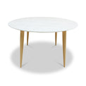 Erika 120cm White Faux Marble Round Dining Table from Roseland Furniture