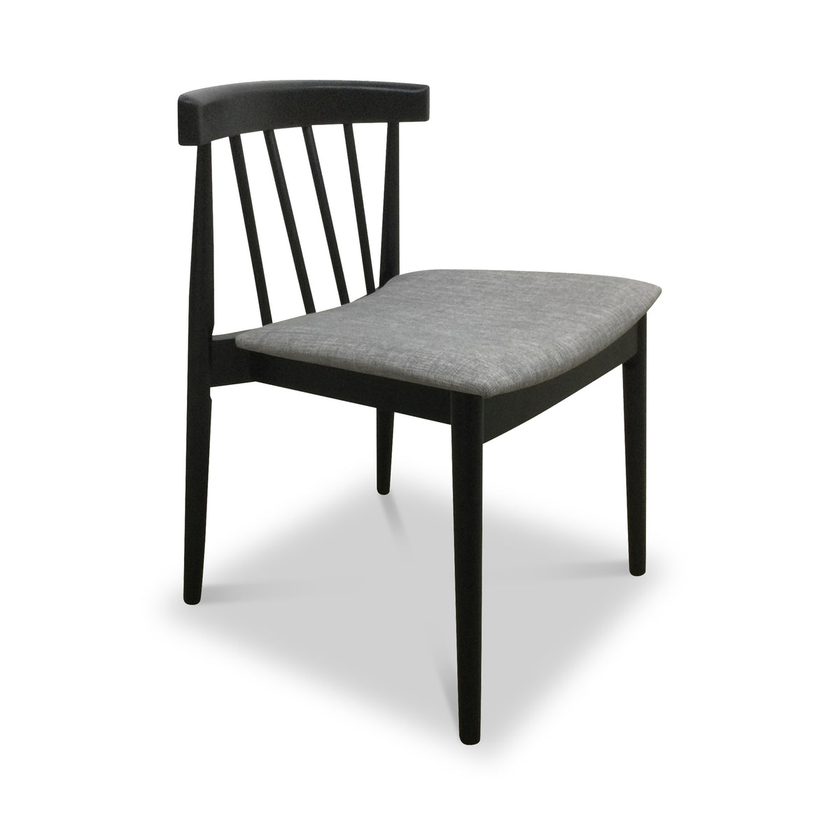 Jackson Dining Chair with Black Frame with grey seat from Roseland Furniture