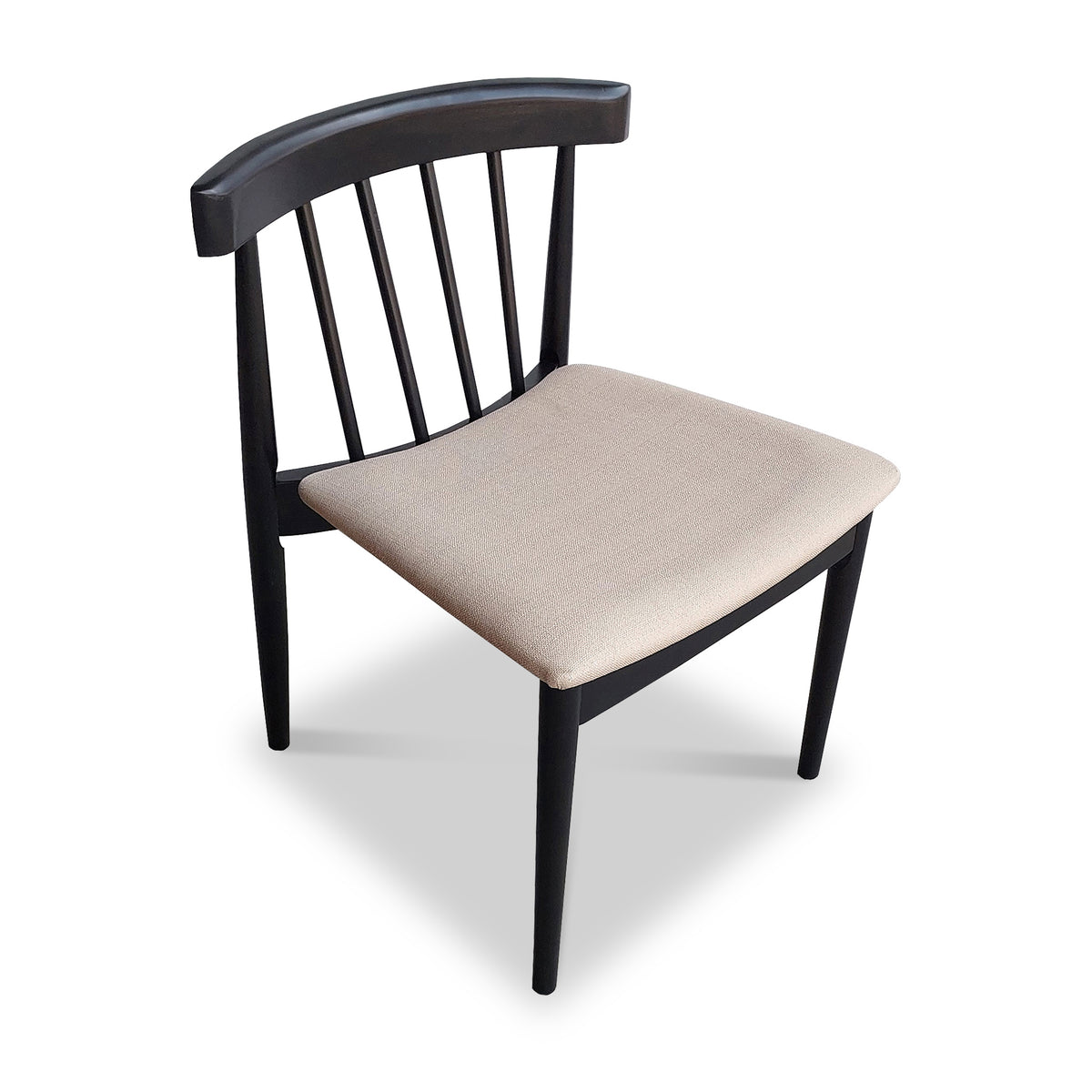 Jackson Dining Chair with Black Frame with beige seat from Roseland Furniture