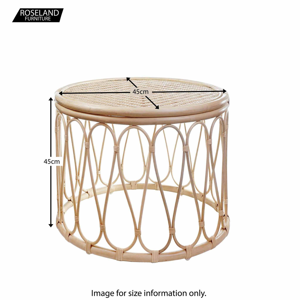 Azaki Rattan Side Table from Roseland Furniture