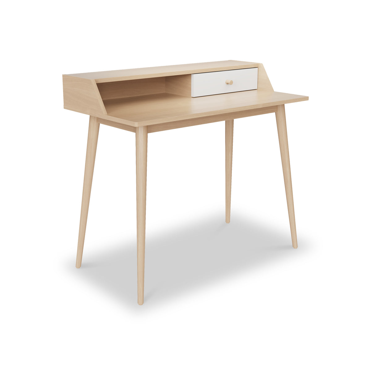 Barford Oak and White Smart Desk from Roseland Furniture