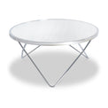 Rhodes Round Chrome Glass Coffee Table