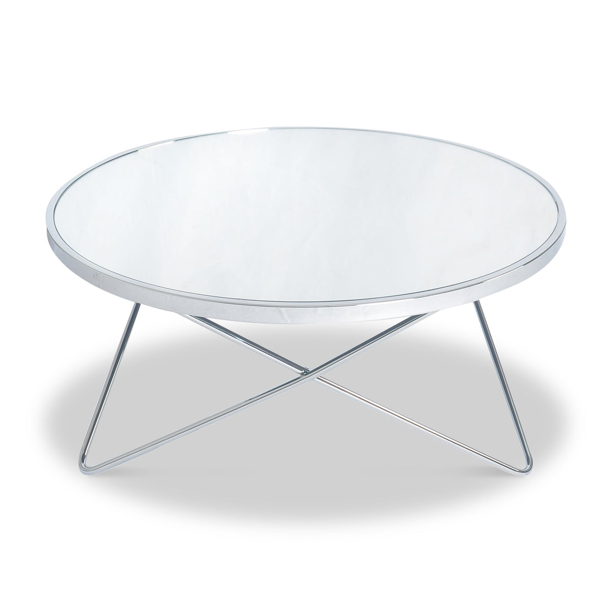 Rhodes Round Chrome Coffee Table from Roseland Furniture