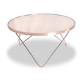 Rhodes Round Copper Glass Coffee Table